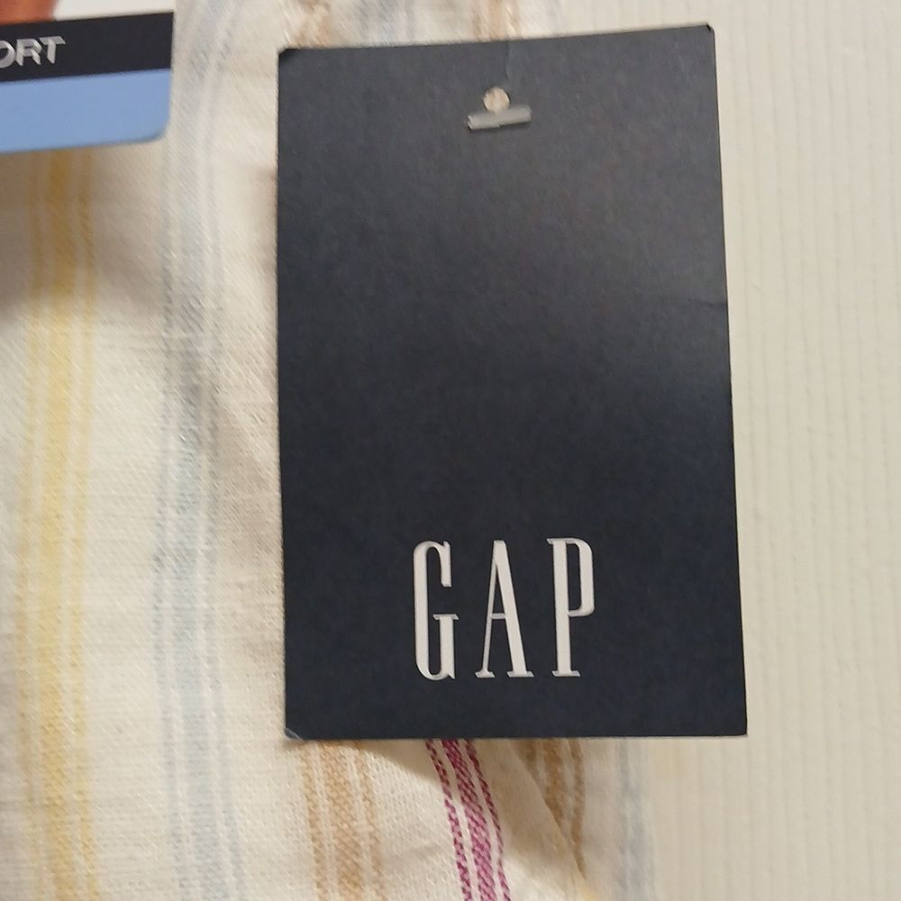 GAP Women's Striped Shorts Cream, Red, Blue And Yellow. Size S. NWT Linen Blend - Picture 4 of 11